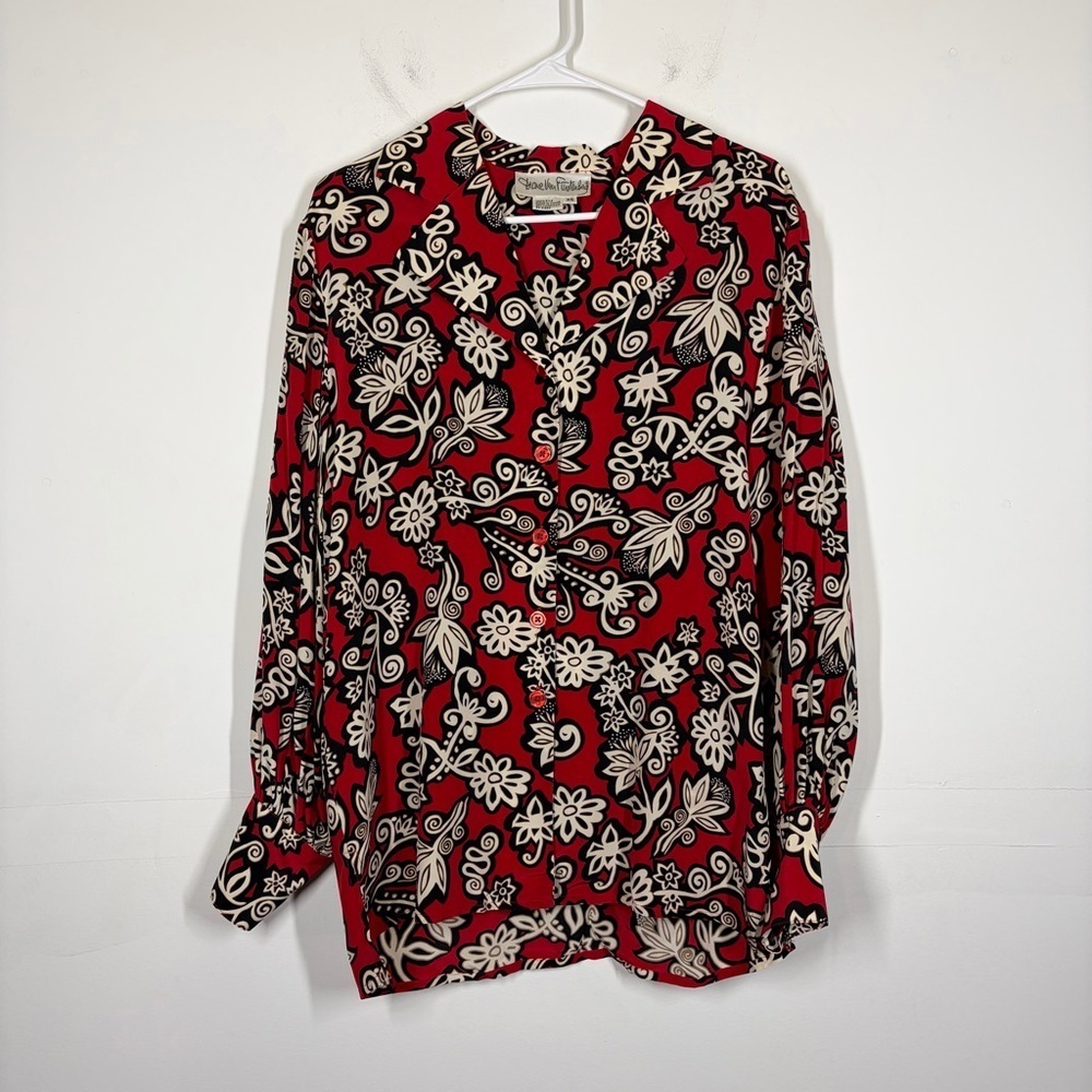 Vintage Diane Von Furstenberg 100% Silk Blouse Size XS